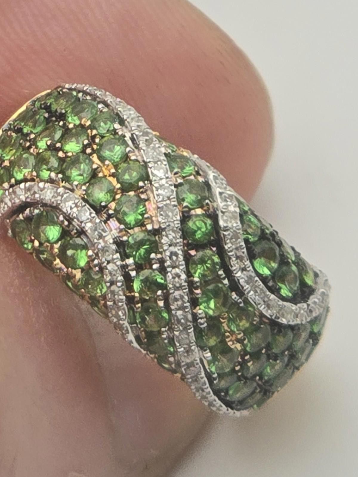 Effulgence EFFY 14K Gold Tsavorite Diamond Dome Ring 6.5 Size ONE SIZE - 8 Thumbnail