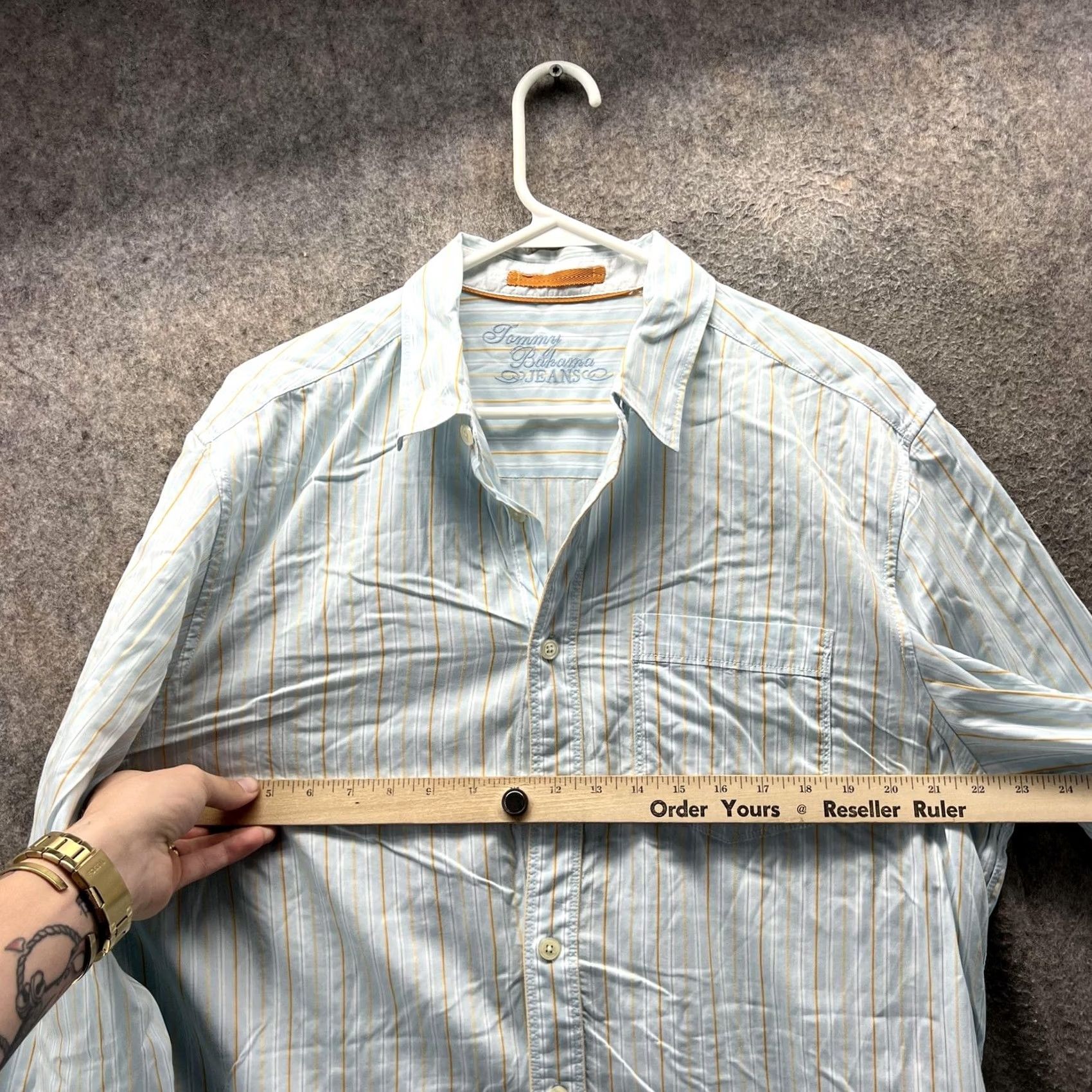 Tommy Bahama Tommy Bahama Jeans Shirt Mens L Blue Stripe Cotton Long Sleeve Button Front Vintage No Size US L / EU 52-54 / 3 - 4 Thumbnail