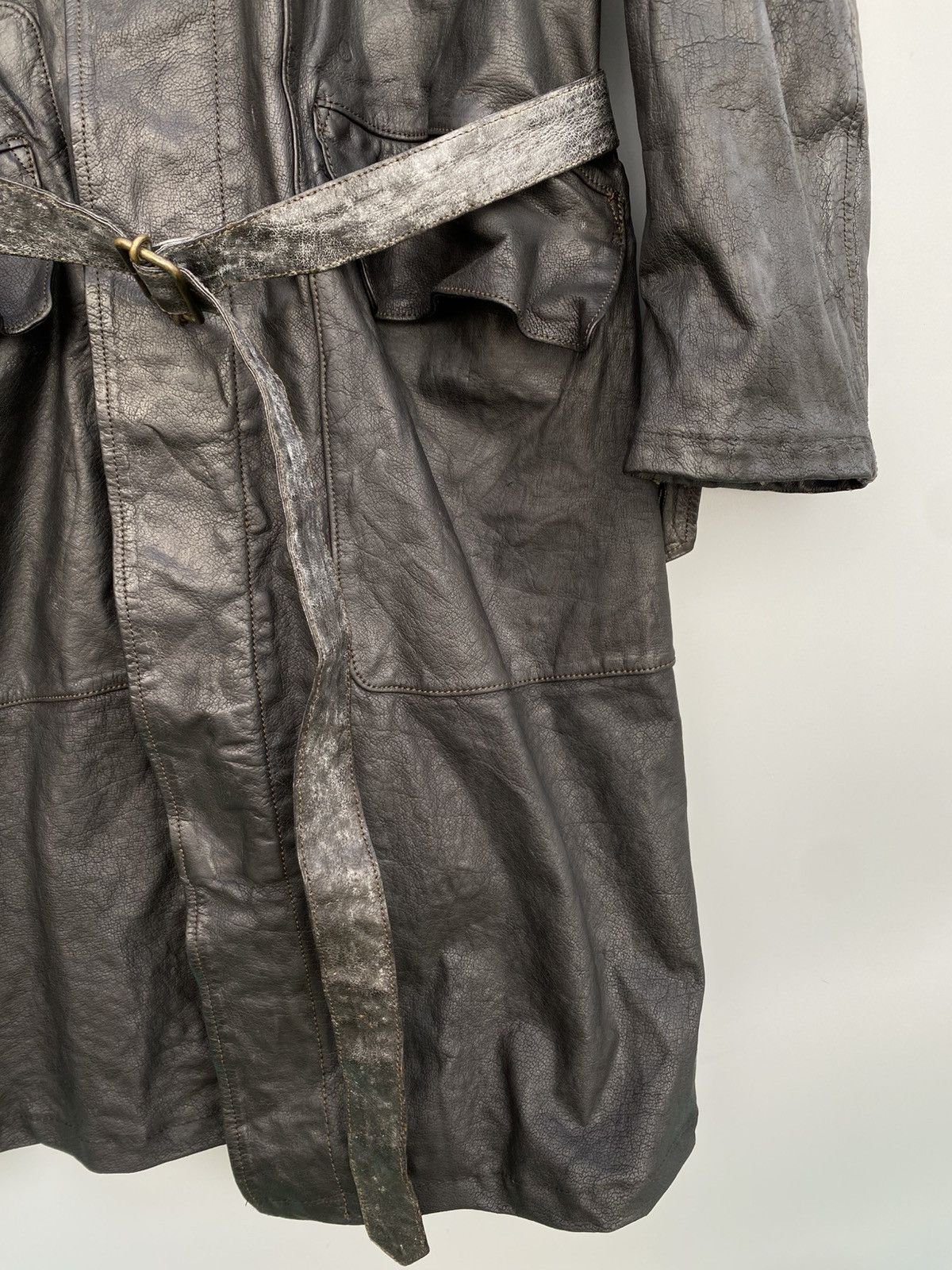 CHRISTIAN PEAU Christian Peau- Waxed Leather Trench Coat Size US M / EU 48-50 / 2 - 7 Thumbnail