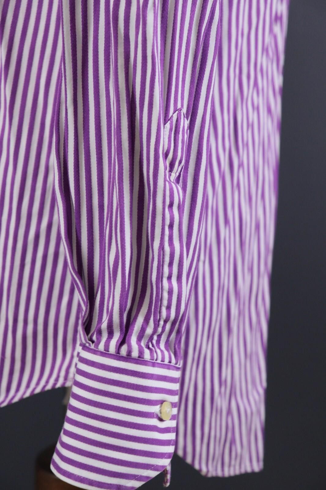Etro Etro Milano White & Purple Stripe Shirt Size 41 Size US M / EU 48-50 / 2 - 5 Thumbnail