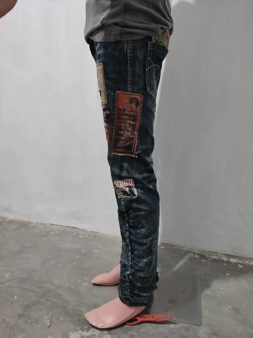 Japanese Brand Tough Jeansmith Nice Art Patches Punk Jeans Pants Size US 29 - 18 Thumbnail