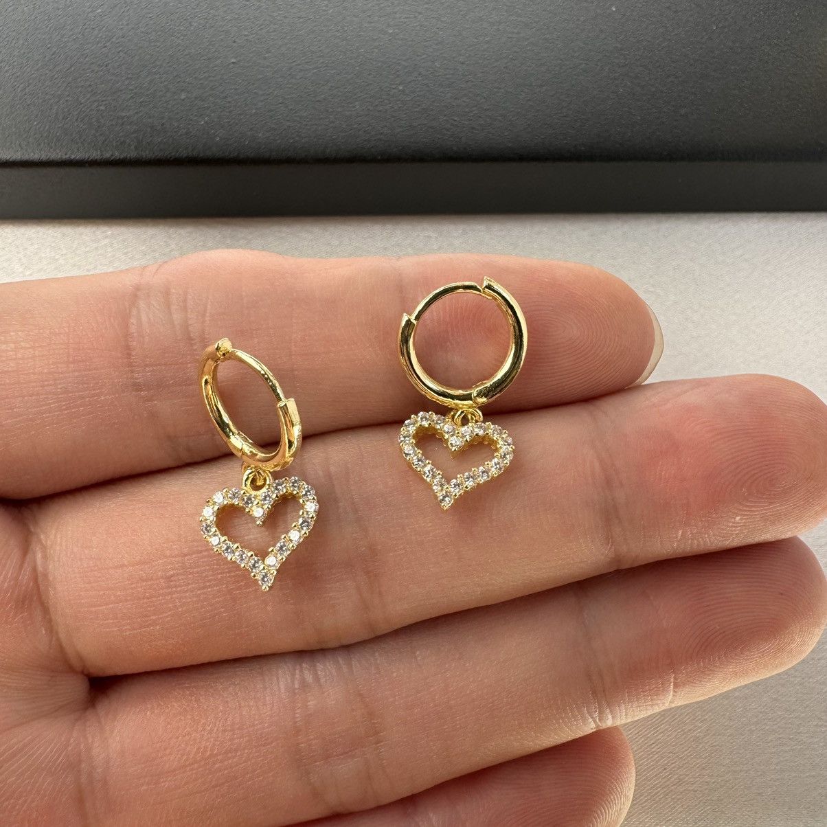 Other CZ Love Heart Dangle Drop Earrings for Women Size ONE SIZE - 4 Thumbnail