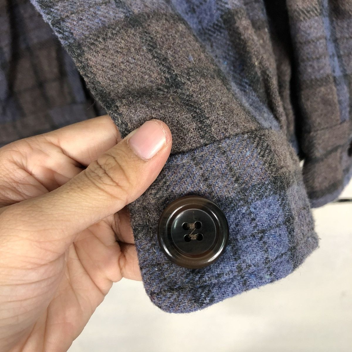 Flannel 🔥VINTAGE FLANNEL JACKET HEATHER TARTAN DESIGN ISSEY MIYAKE Size US M / EU 48-50 / 2 - 18 Thumbnail