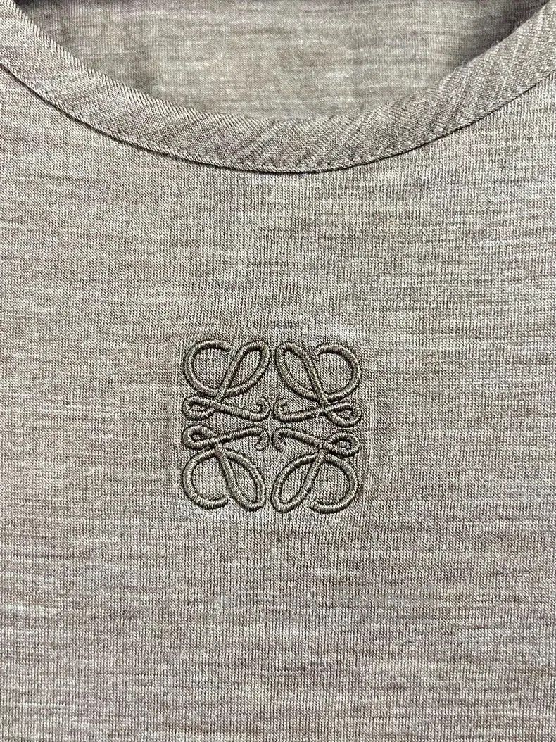 Loewe Loewe Women's Dress, Grey Ribbed Fabric,Embroidered Logo, Size XS / US 0-2 / IT 36-38 - 4 Thumbnail