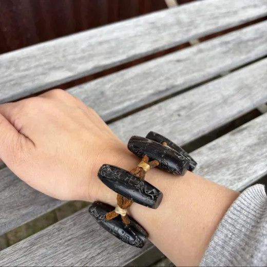 Kapital KAPITAL Hand Carving Go Bracelet Black One Size Size ONE SIZE - 4 Thumbnail