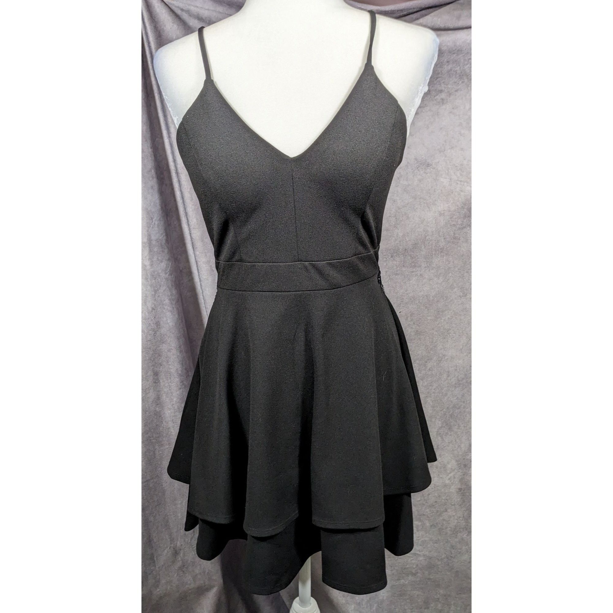 Other B. Darlin Y2K Gothic Lace Back Fit And Flare Mini Dress Size Size L / US 10 / IT 46 - 1 Thumbnail