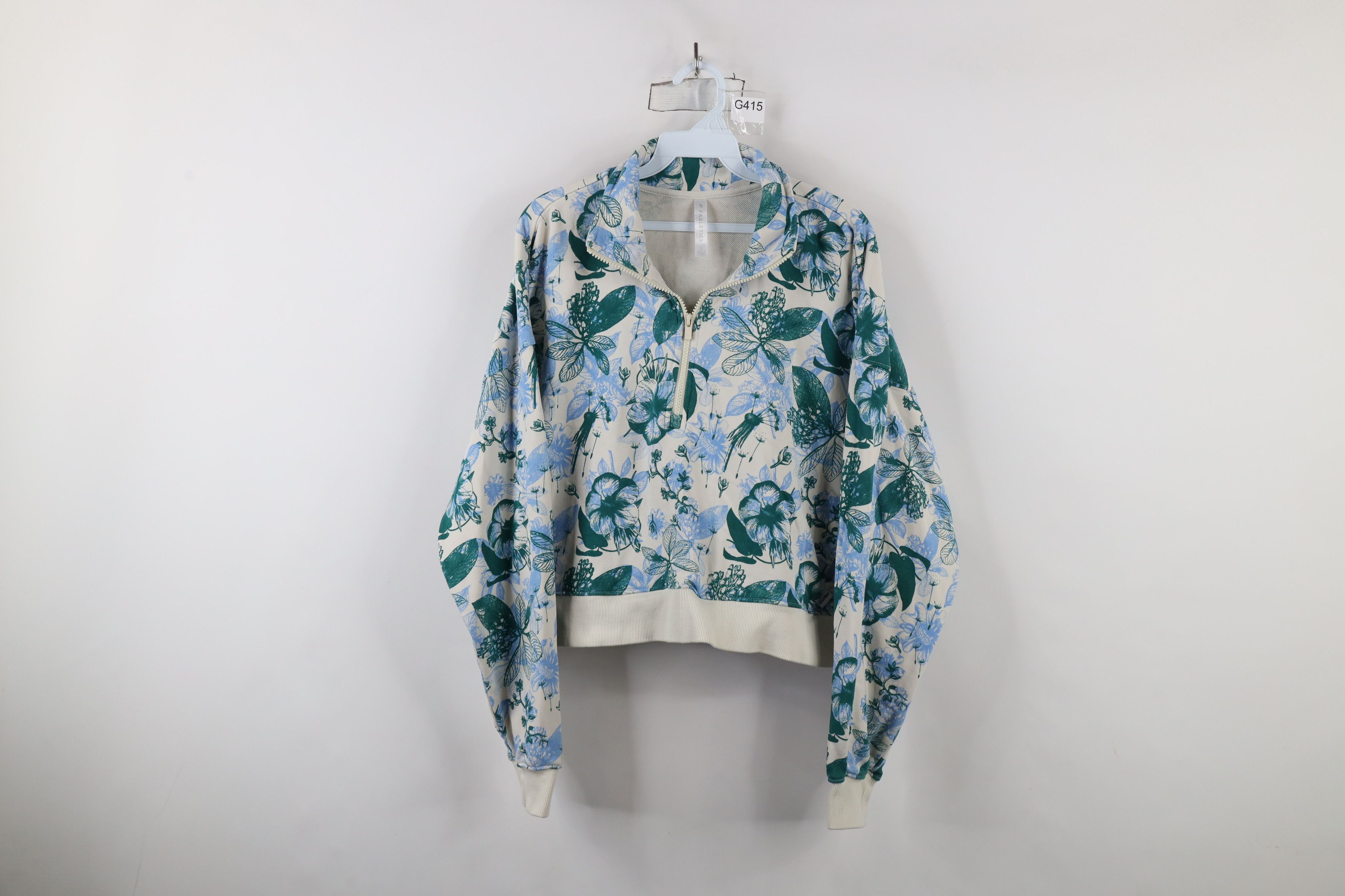Fabletics × Vintage Fabletic Year Round Terry Cloth Half Zip Sweatshirt Flower Size L / US 10 / IT 46 - 1 Thumbnail
