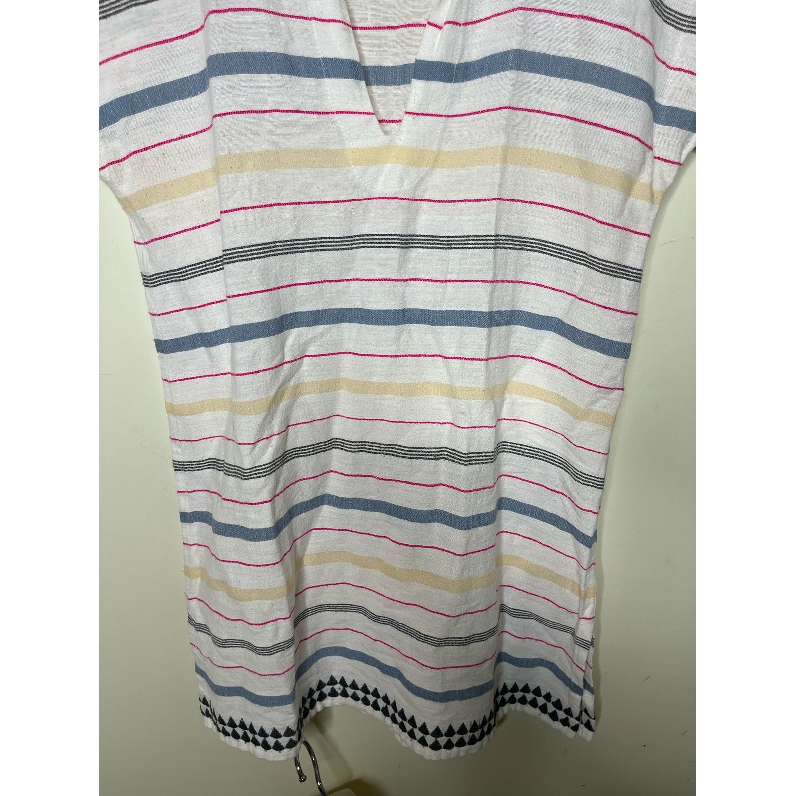 lemlem Lemlem Lelaga Embroidered Split Neck Striped Tunic Mini Dres Size S / US 4 / IT 40 - 4 Thumbnail