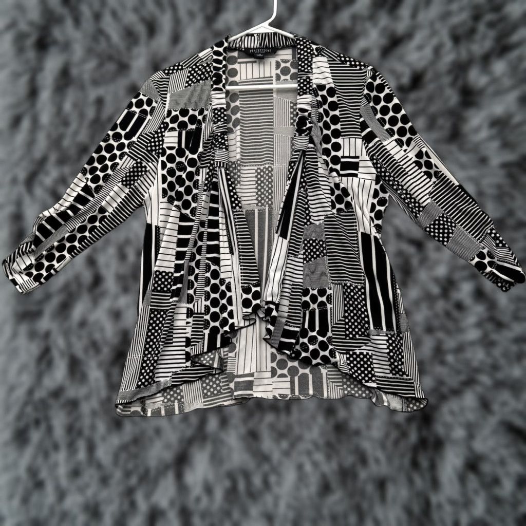 Vintage Perceptions Top Womens Size 12 Geometric Eclectic Artsy Maximalist Lagenlook Blouse Size XL / US 12-14 / IT 48-50 - 1 Thumbnail