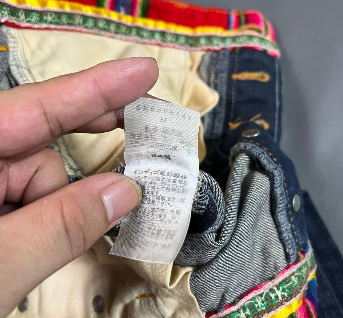 Issey Miyake 2000s Sunaokuwahara Distressed Western Wash Jeans y2k Lgb Size US 33 - 7 Thumbnail