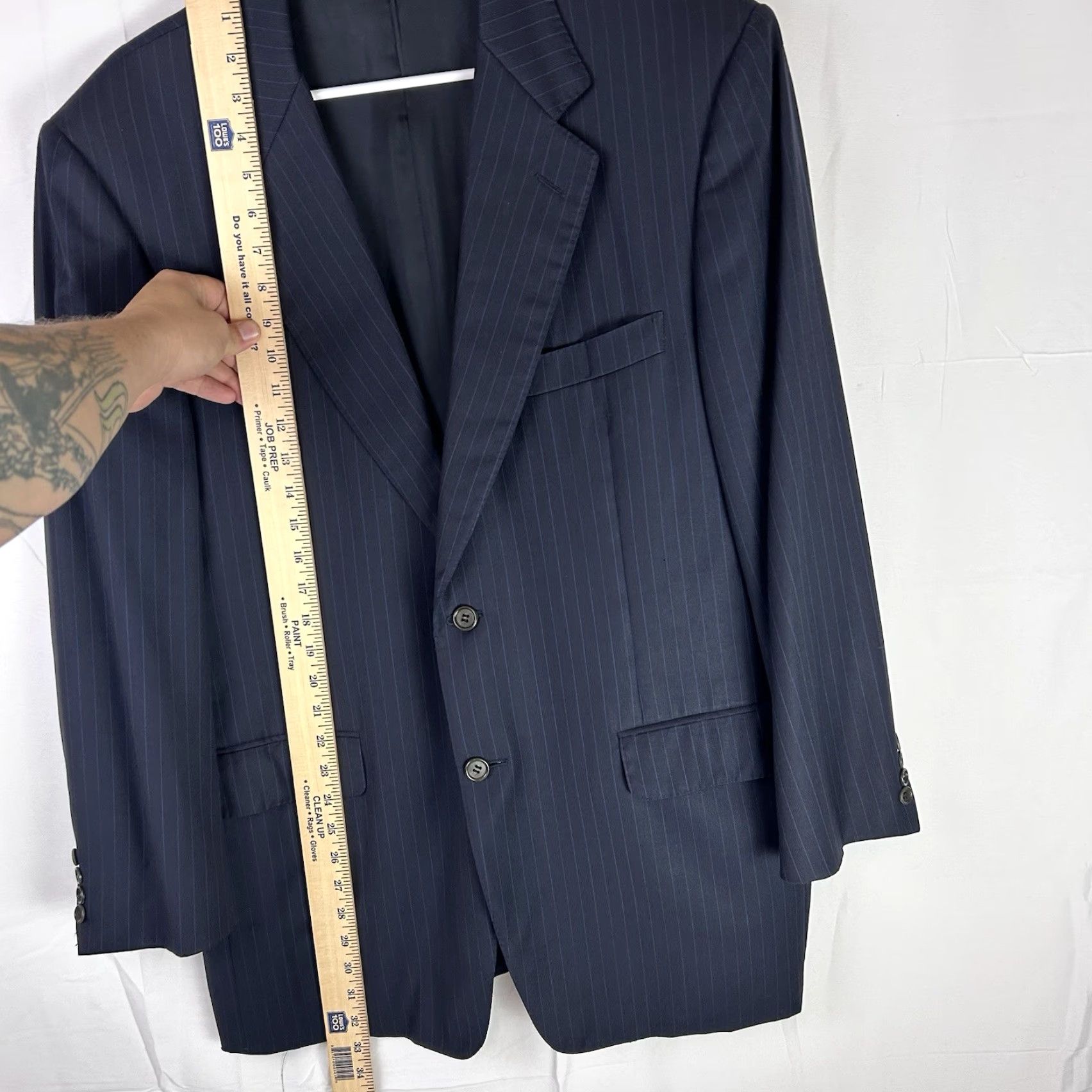 Canali VINTAGE Canali Sport Coat Men 40 Blue Blazer Pin Stripe Casual Suit Jacket Size 40R - 6 Thumbnail