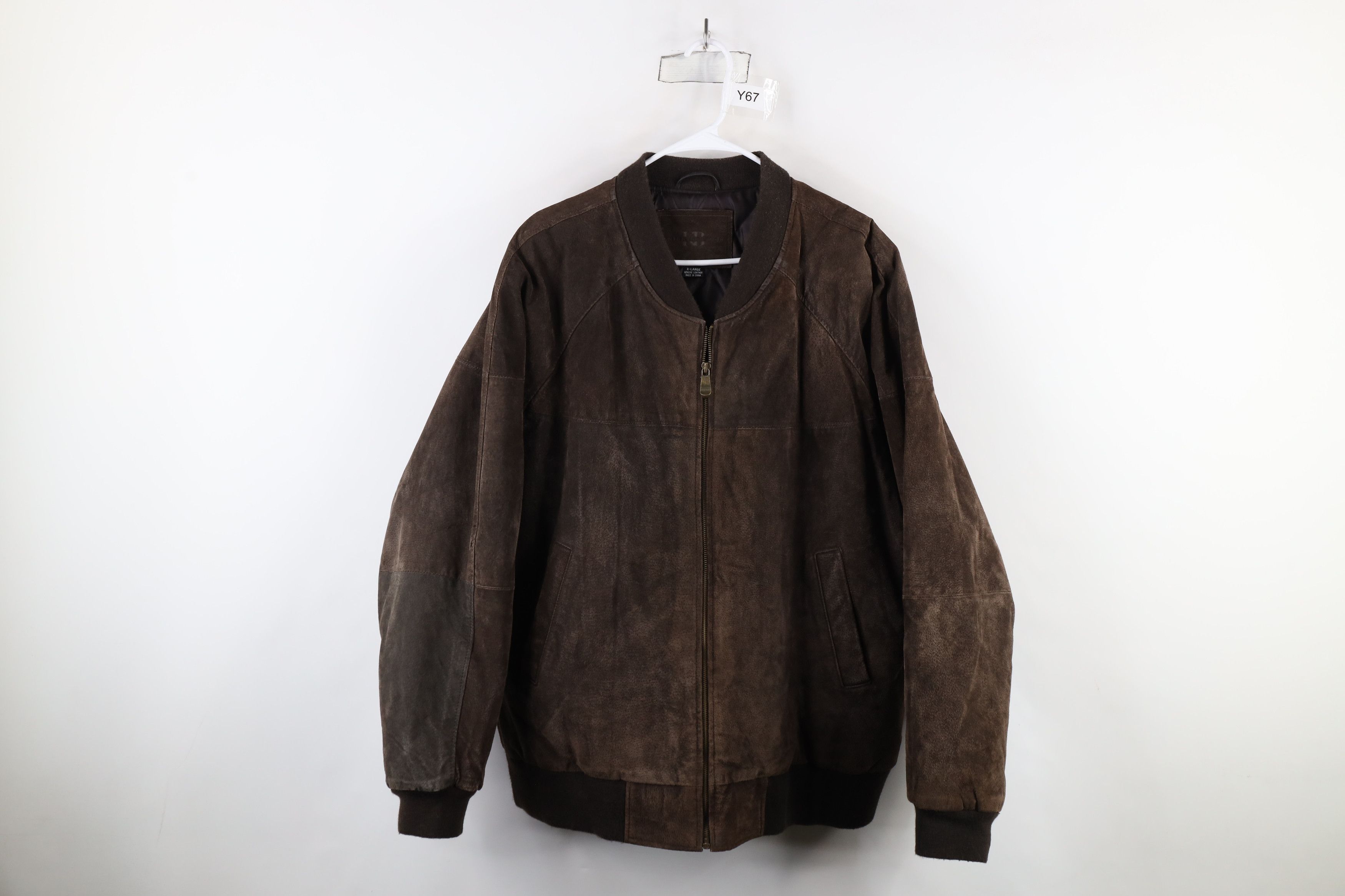 Vintage Vintage 90s Streetwear Suede Leather Bomber Jacket Brown Size US XL / EU 56 / 4 - 1 Thumbnail