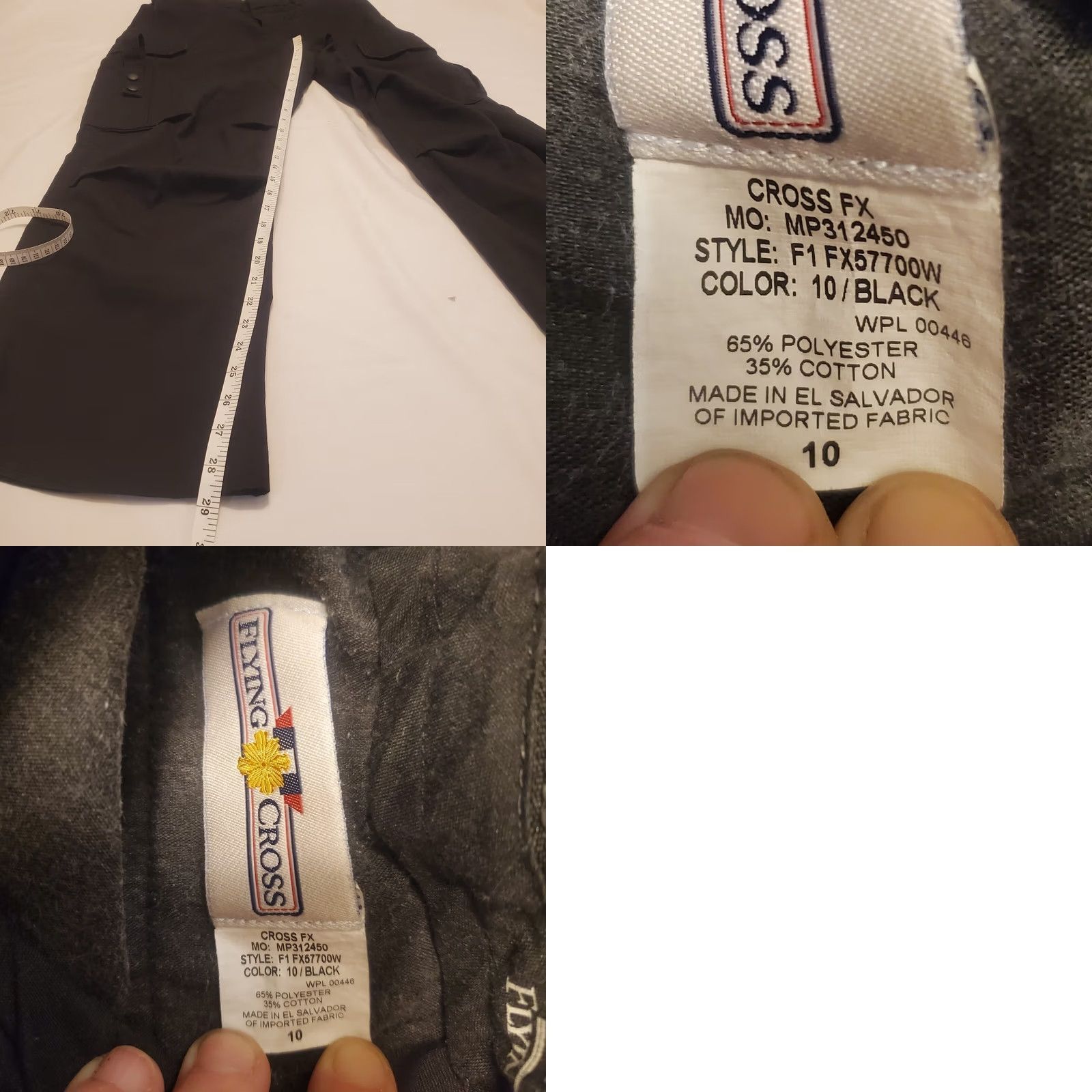 Vintage FLYING CROSS FX Cargo Pants Womens Sz 10 Black Fire Resistant FR EMS PD FX57700W Size 32" / US 10 / IT 46 - 8 Thumbnail