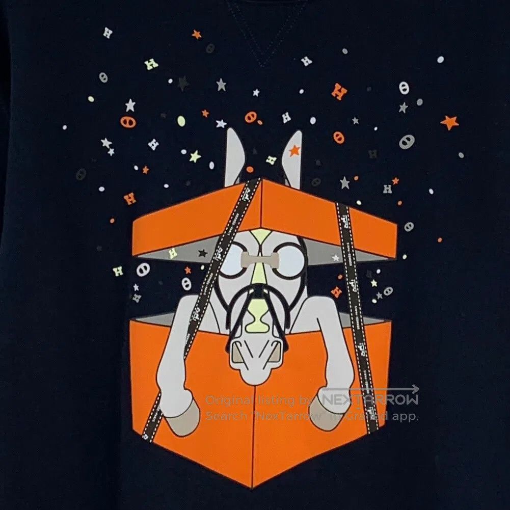 Hermes Hermes Black Star Cartoon Printed Cotton Crewneck Long Sle Size US S / EU 44-46 / 1 - 4 Thumbnail