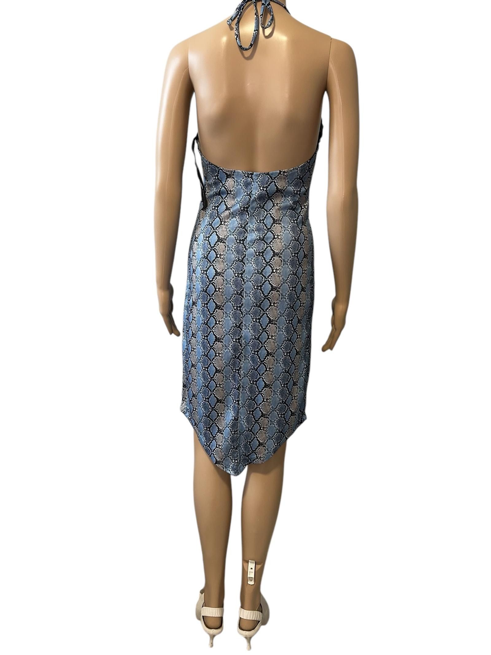 Designer Accomplice Snakeskin Print Halter Dress Size S / US 4 / IT 40 - 3 Thumbnail