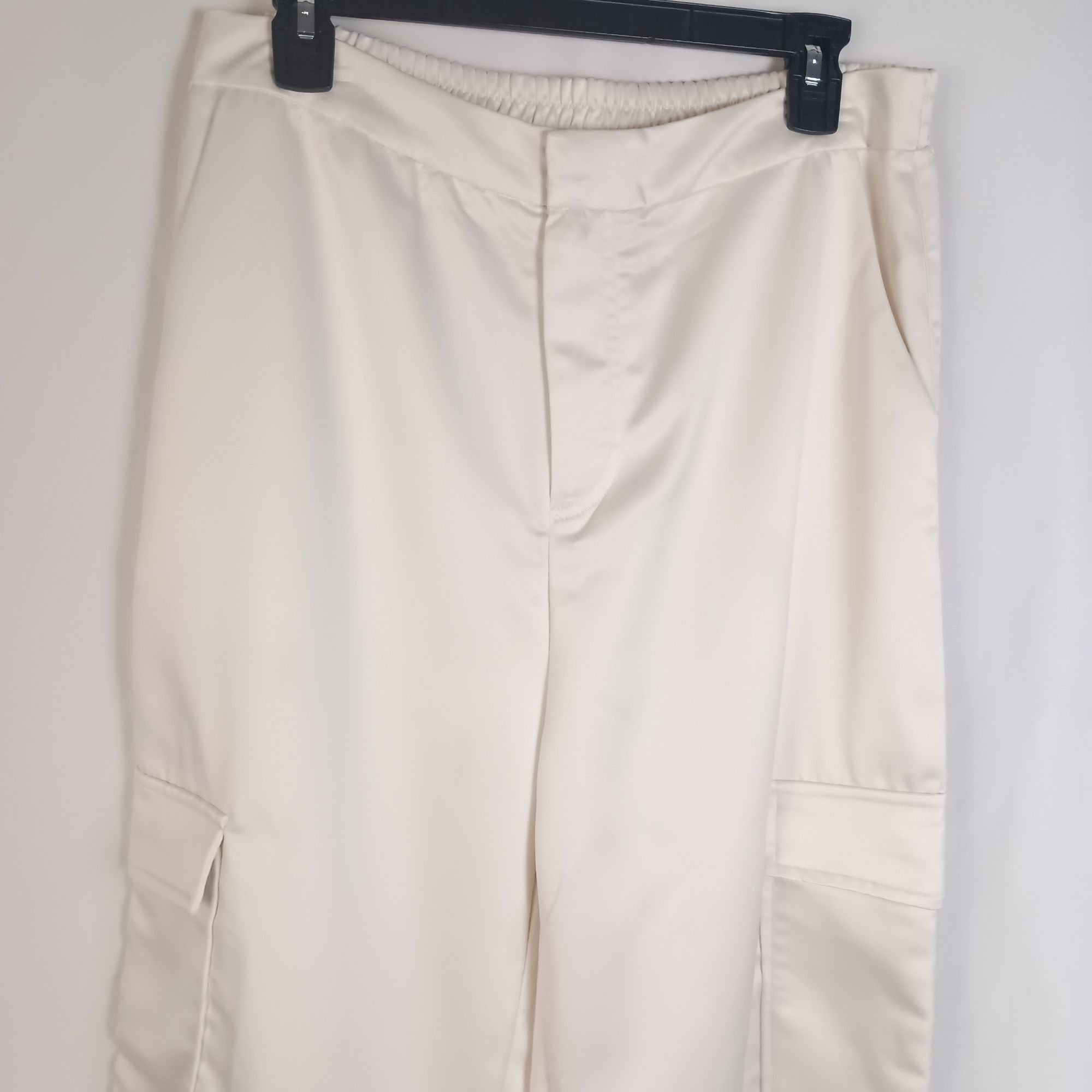 Other Emerson Lang Satin Wide Leg Cargo Pants XL Champagne 100% Po Size 38" / US 16 / IT 52 - 6 Thumbnail