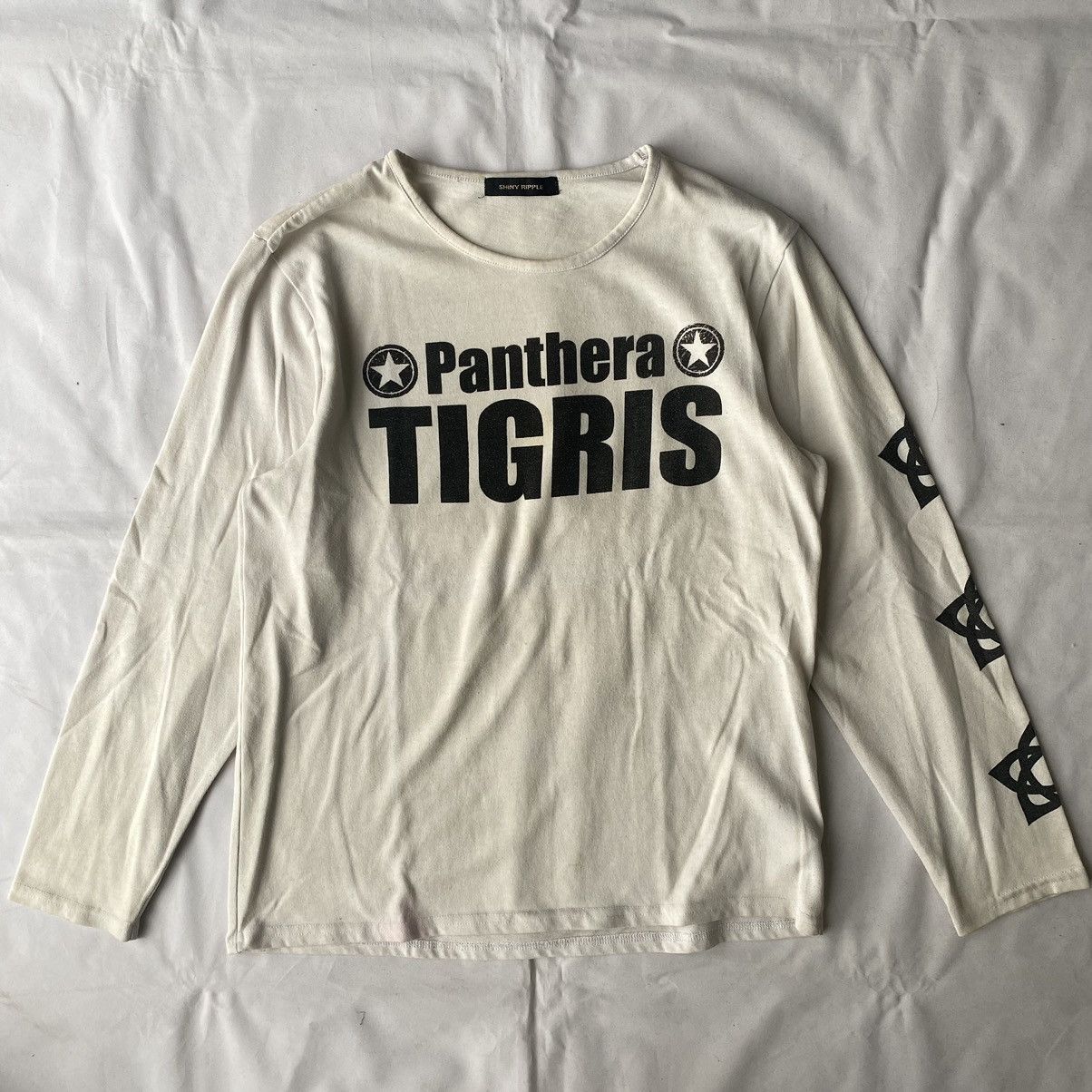 If Six Was Nine × Japanese Brand × Le Grande Bleu (L.G.B.) Japanese Style White Golden Panthera Tigris Long Sleeve Tees Size US L / EU 52-54 / 3 - 2 Thumbnail