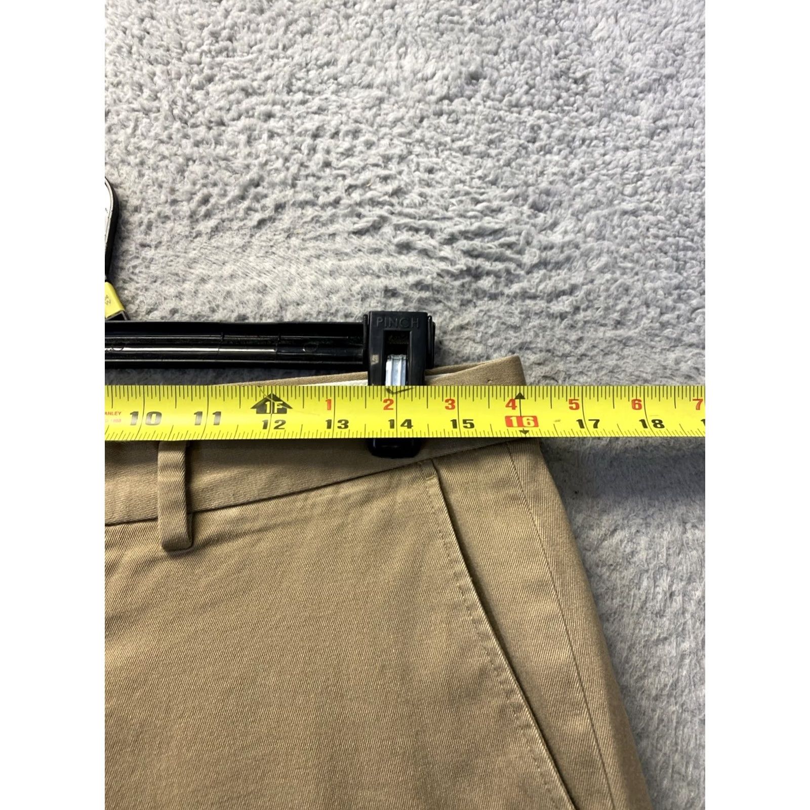 J.Crew J.CREW Chino Pants Mens 31x30 Dark Khaki Slash Pocket Zip Button Solid Straight Front Preppy Casual Slim/Regular Size US 31 - 3 Thumbnail
