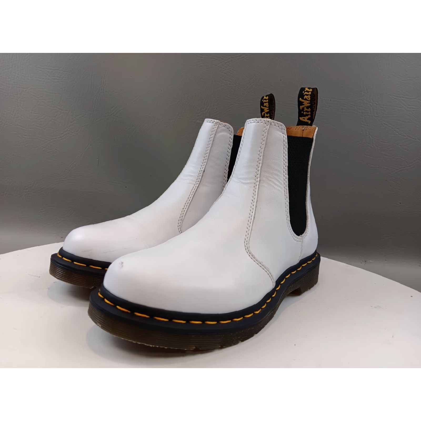 Dr. Martens Dr. Martens 2976 Quad Boots Women's White Platform Leather Chelsea 8 Size US 8 / IT 38 - 4 Thumbnail