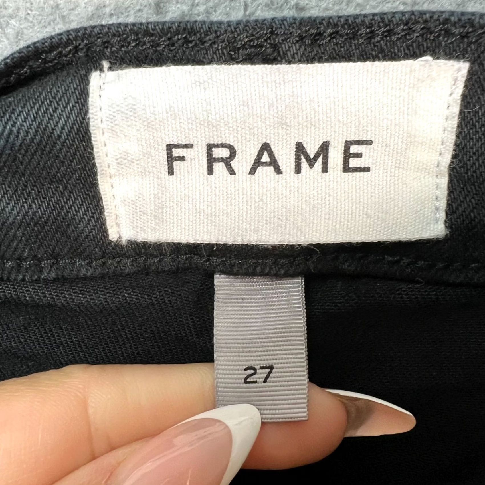 Frame Frame Le Vintage Bermuda Shorts Size 27 Black Mid-Rise Frayed Hem Cotton Blend Size 27" / US 4 / IT 40 - 3 Thumbnail