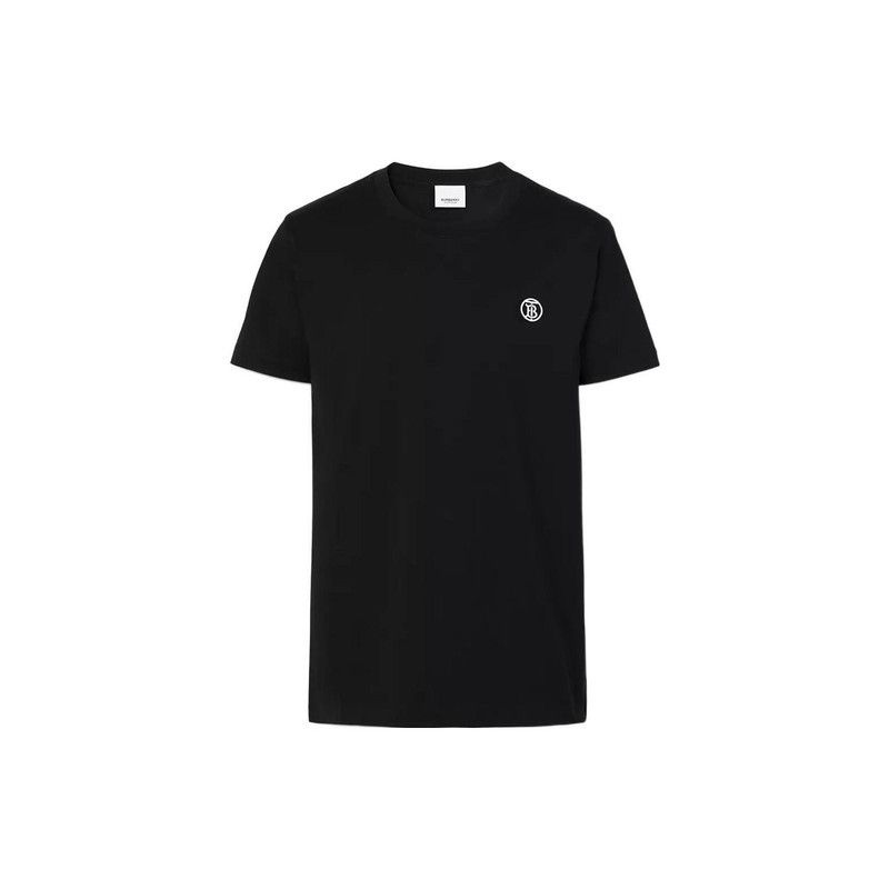 Burberry Burberry Black Cotton Crew Neck T-Shirt 0079 Size US L / EU 52-54 / 3 - 1 Thumbnail