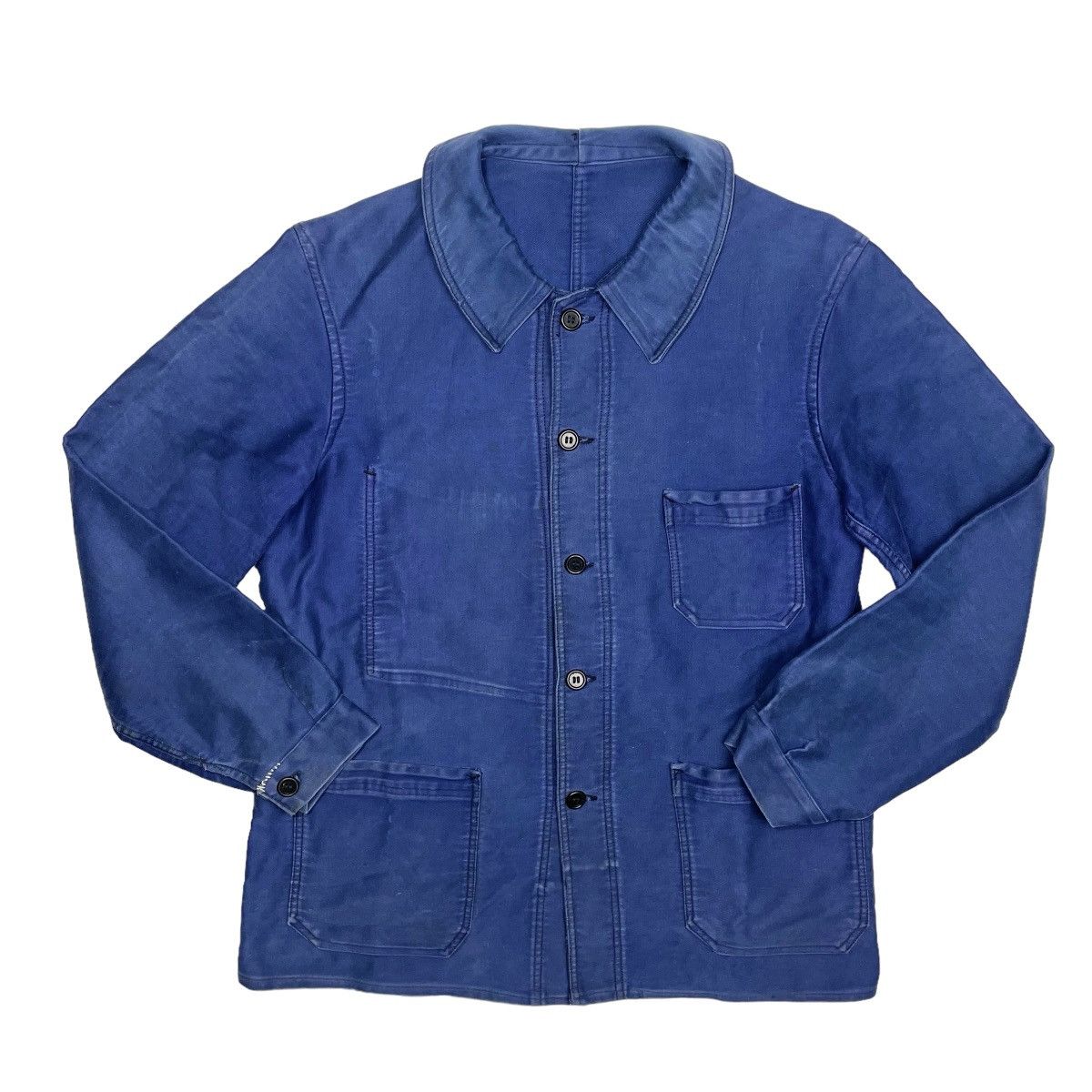 Vintage 1940s French Moleskin Work Jacket - Medium Size US M / EU 48-50 / 2 - 1 Thumbnail