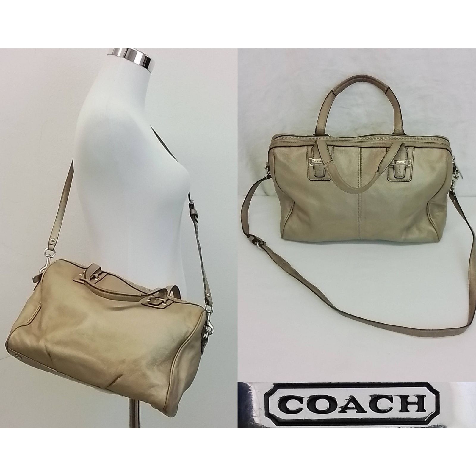 Coach Coach Taylor Handbag Satchel Champagne Silver Crossbody Size ONE SIZE - 1 Thumbnail