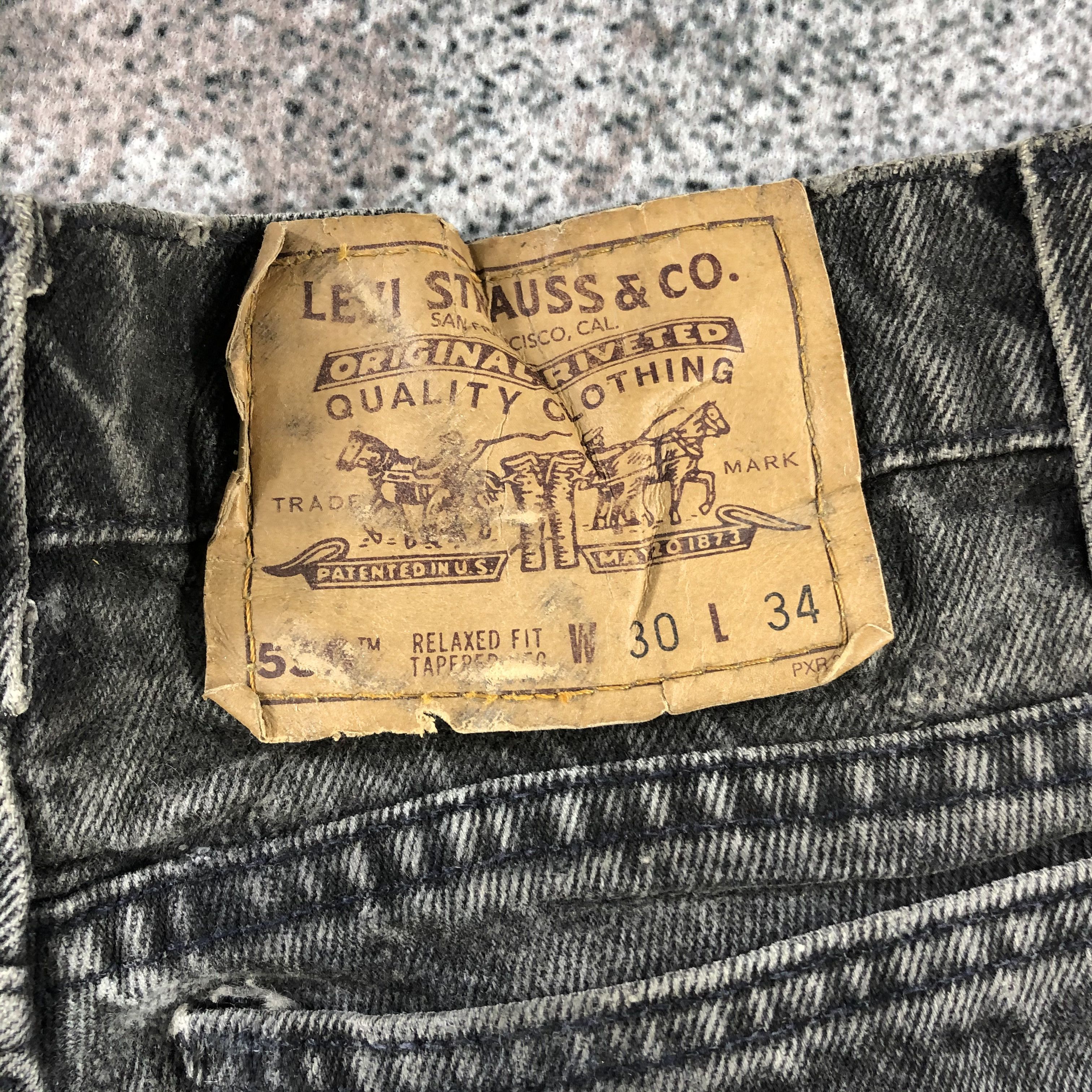 Levi's Vintage 90s Levis 550 Jeans Distress Black Denim KJ901 Size US 29 - 5 Thumbnail