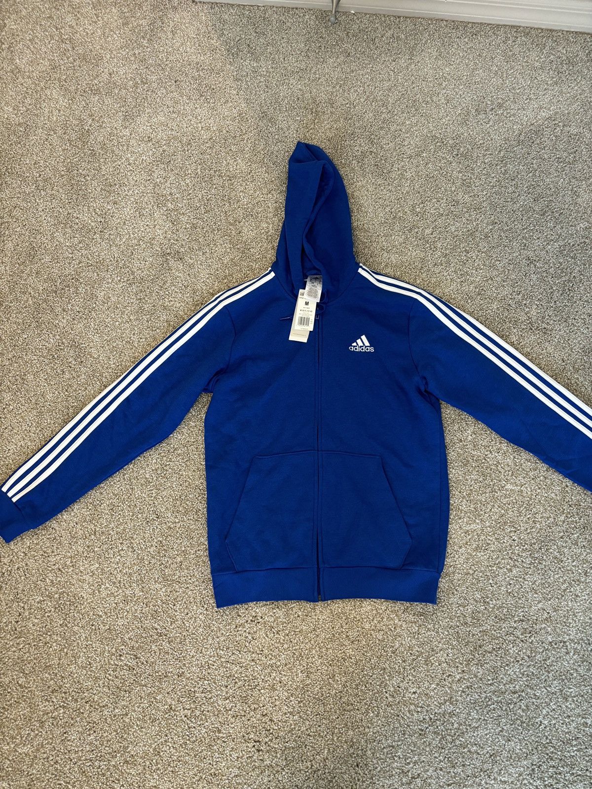 Blue Adidas Zip Up Hoodie