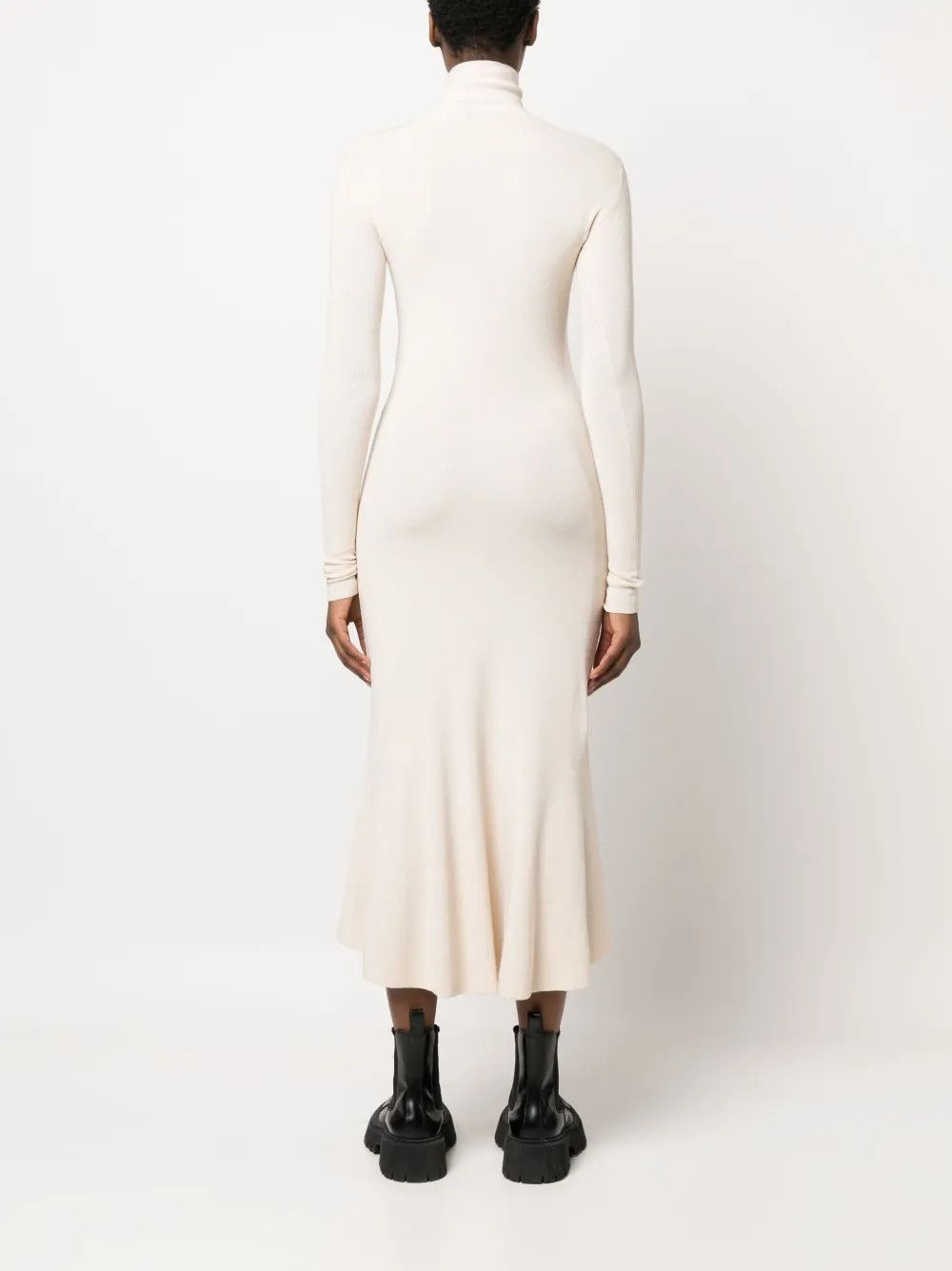 Balenciaga o1y0625 Midi Dress in Cream Size S / US 4 / IT 40 - 4 Thumbnail