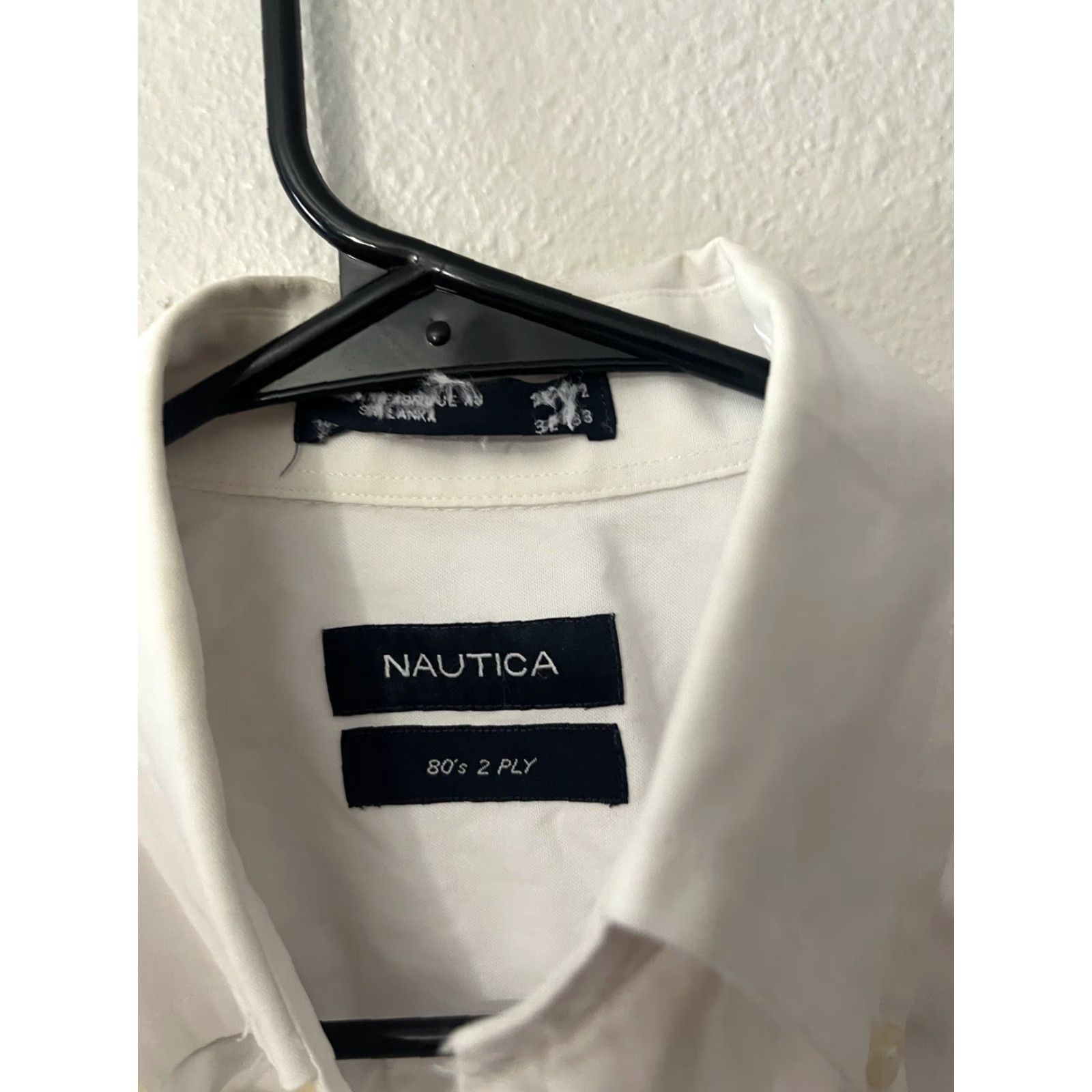 Nautica VINTAGE NAUTICA Shirt 80s Button-Up Long Sleeve White 15.5 Mens Combo Popular Keywords 80s Mens Size US M / EU 48-50 / 2 - 6 Thumbnail