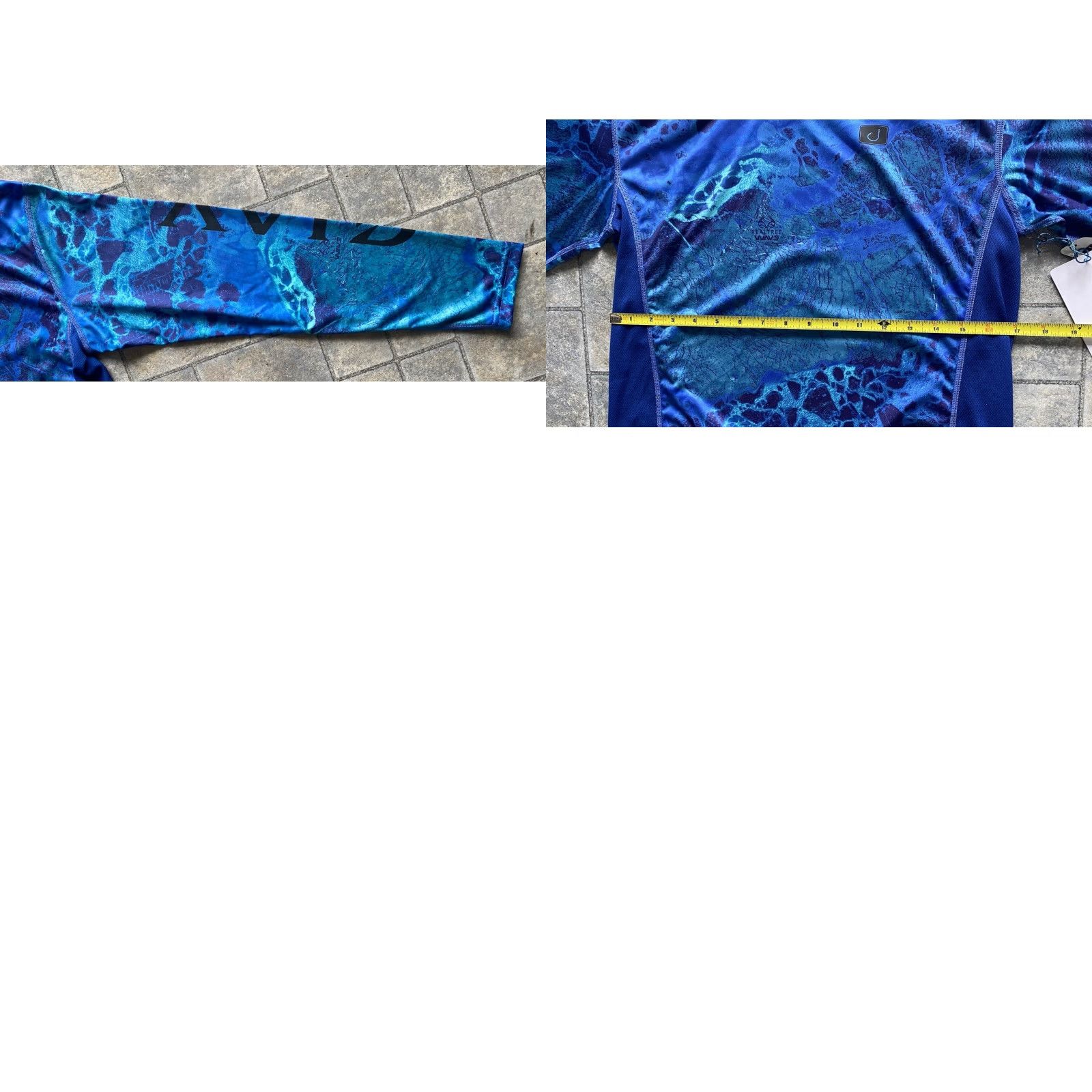 Realtree Avid Mens SMALL Hooded Long Sleeve Realtree Wav3 Moisture Wicking UV Protection Shirt Hoodie Camouflage Blue Mens Size US S / EU 44-46 / 1 - 11 Thumbnail