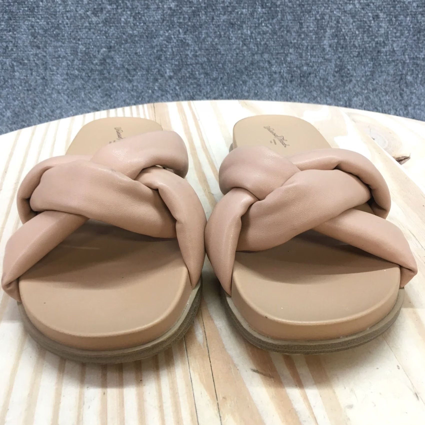 Vintage Universal Thread Sandal Womens 6.5 Cosette Padded Slide Beige Faux Leather Size US 7 / IT 37 - 4 Thumbnail