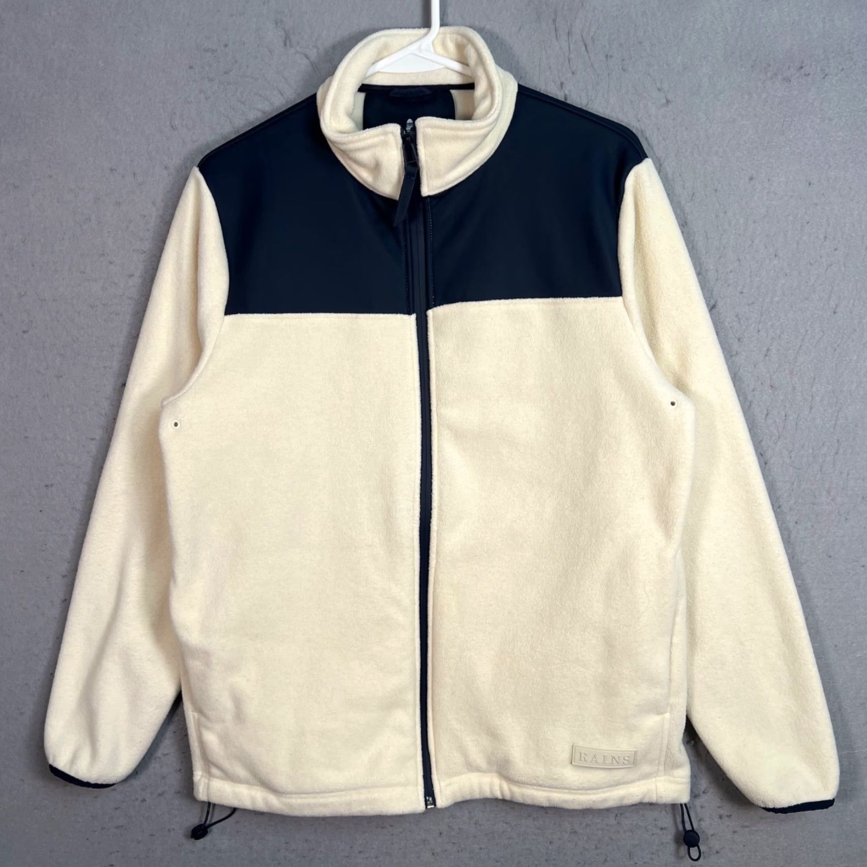 Rains Rains Jacket S Beige & Black Fleece Full Zip Mens XS / S Windbreaker Velour? Size US S / EU 44-46 / 1 - 2 Thumbnail