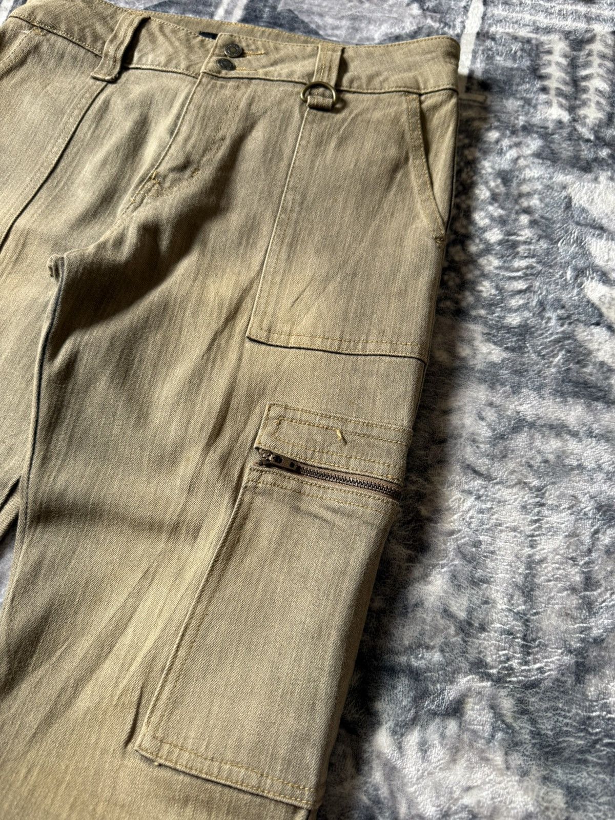 Japanese Brand Daily Topics Smokey Mud Gray Wash Flared Cargo Denim Pants Size US 28 / EU 44 - 9 Thumbnail