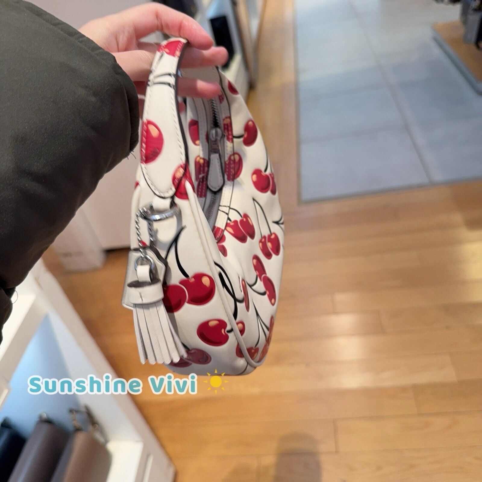 Coach NWT Coach Carmen Mini Chalk Cherry Crossbody Hobo CY711 Size ONE SIZE - 2 Thumbnail