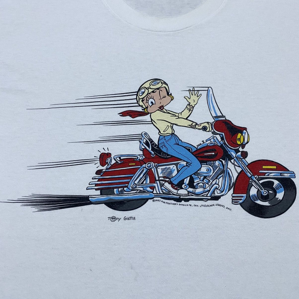 Cartoon Network Rare‼️🔥 Vintage Betty Boop Motorcycle Tony Guetta T-Shirt Size US M / EU 48-50 / 2 - 6 Thumbnail