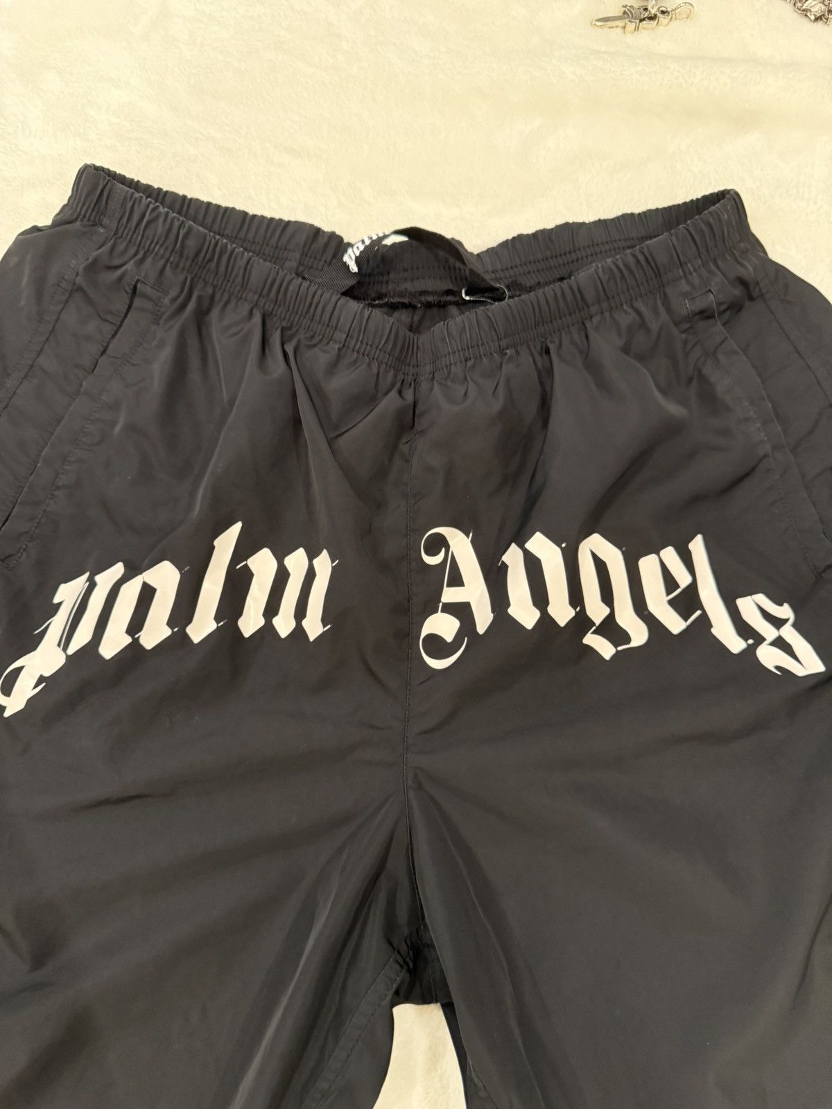 Palm Angels Palm Angels Curved Logo Swim Shorts (S) Size US 30 / EU 46 - 2 Thumbnail