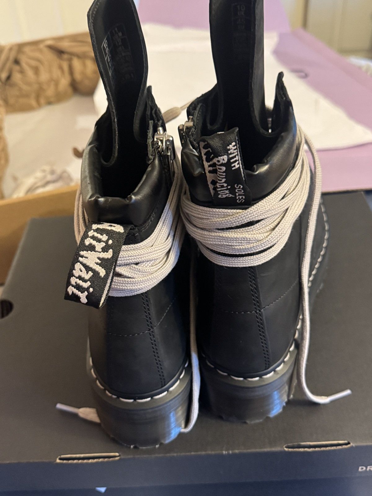 Dr. Martens × Rick Owens Dr. Martens 1460 DRKSHDW Quad Sole Steel Toe Boot Size US 10 / EU 43 - 4 Thumbnail