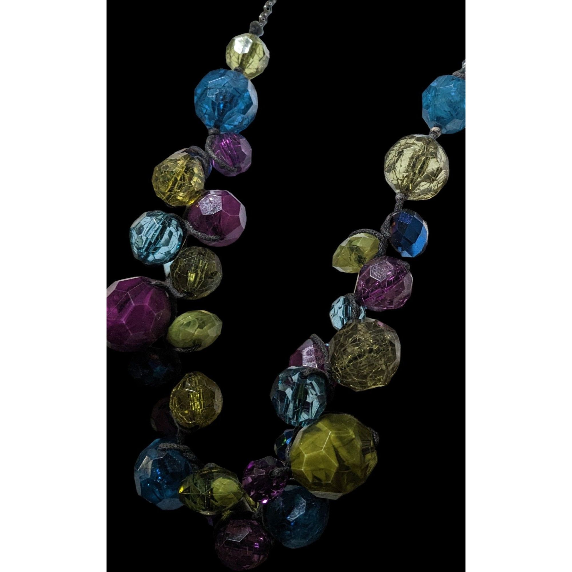 Other Chunky Cool Tone Rainbow Beaded Necklace Size ONE SIZE - 4 Thumbnail
