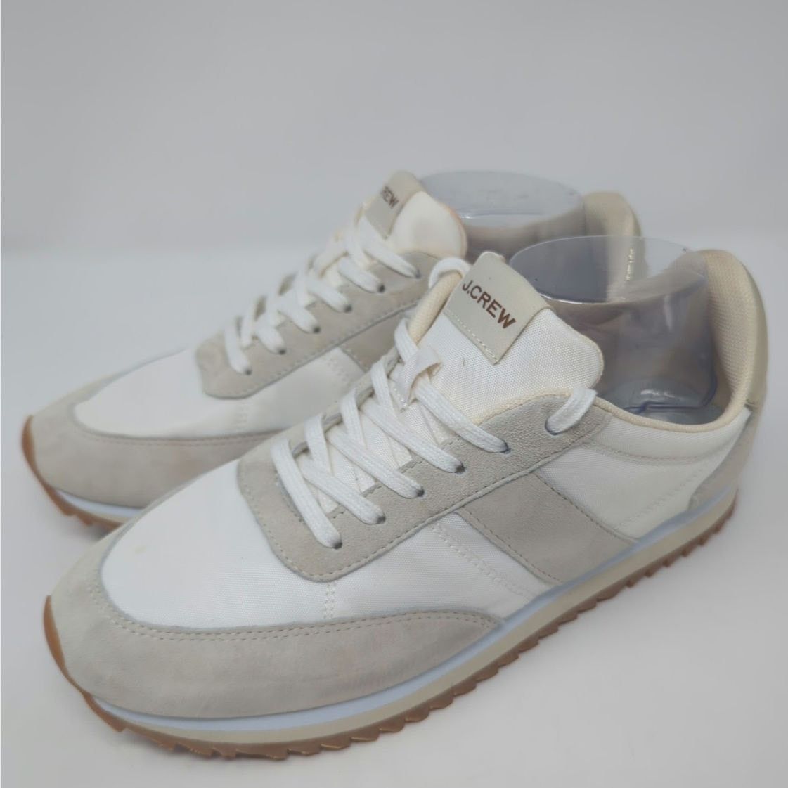 J.Crew J. Crew White Gray Nylon Striped City Metallic Silver Size 8 Size US 8 / IT 38 - 1 Thumbnail