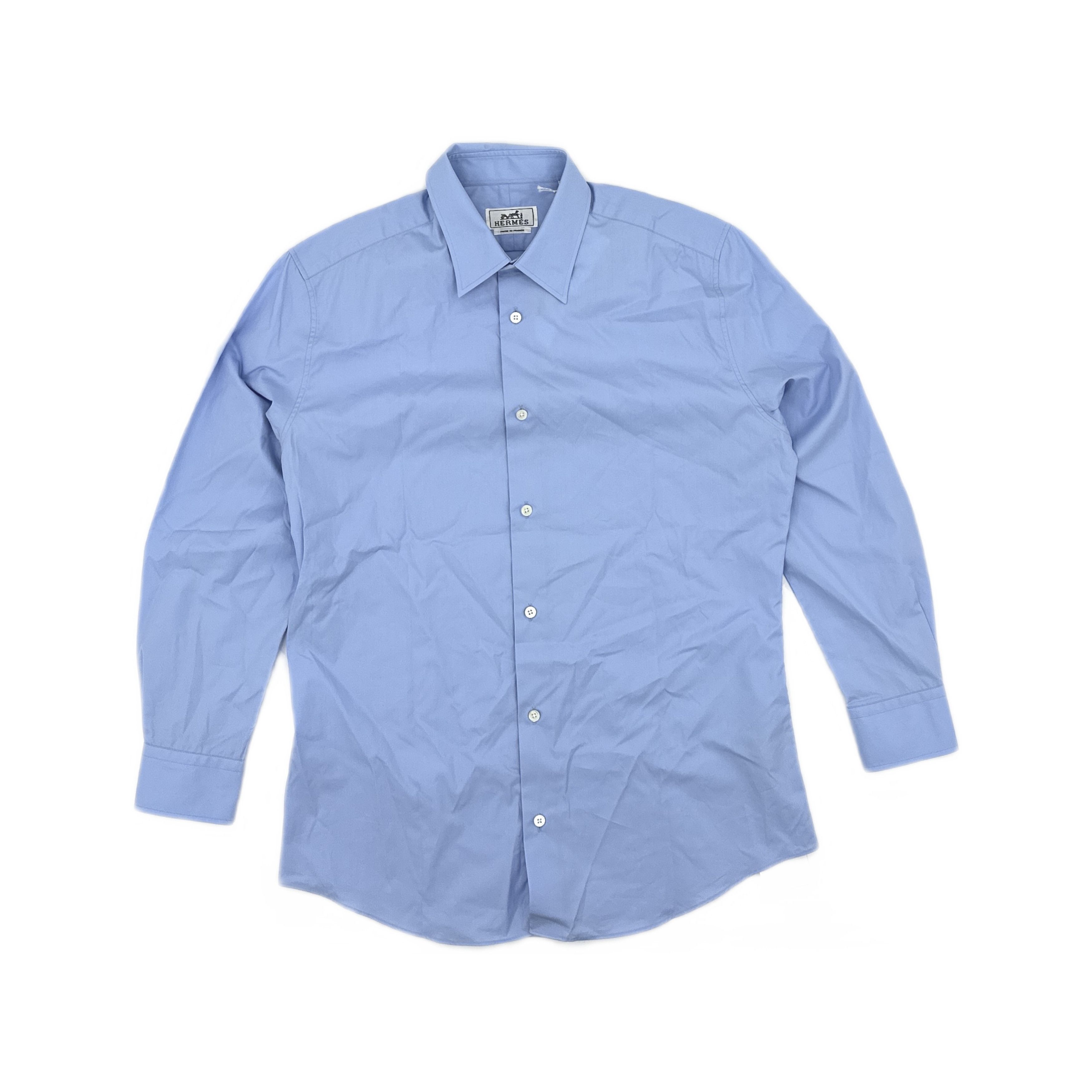 Hermes Hermes Blue Button Up Shirt Size M Size US XXS / EU 40 - 1 Thumbnail