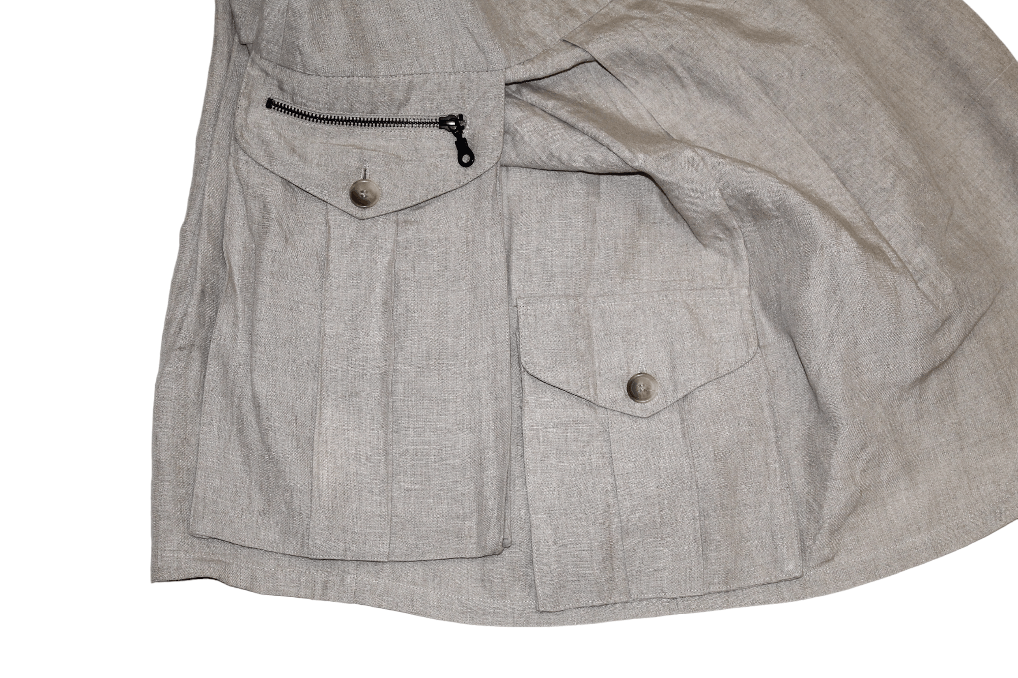 Ivan Grundahl Ivan Grundahl Linen Pleated Cargo Patch Pockets Skirt Size 32" / US 10 / IT 46 - 8 Thumbnail