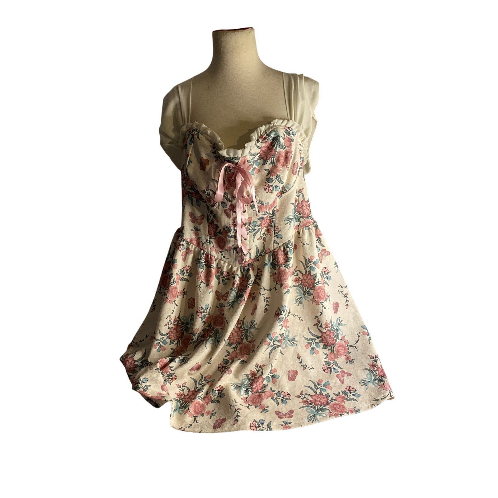 Shein Cottagecore Y2K Floral Babydoll Mini Dress Shein Curve 3XL Size 3XL / US 20-22 - 2 Thumbnail