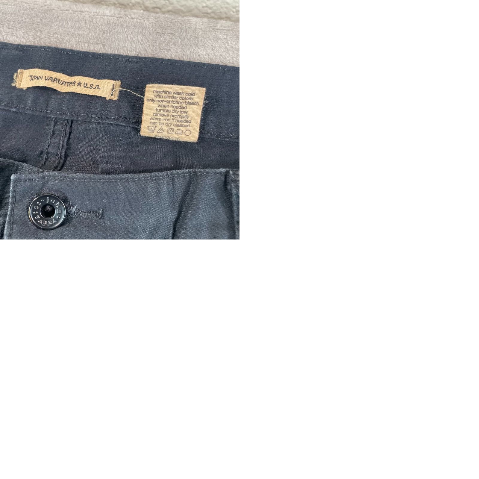 John Varvatos John Varvatos Cargo Pants Men 36x33 Black Zip Pockets Straight Leg USA Size US 36 / EU 52 - 9 Thumbnail