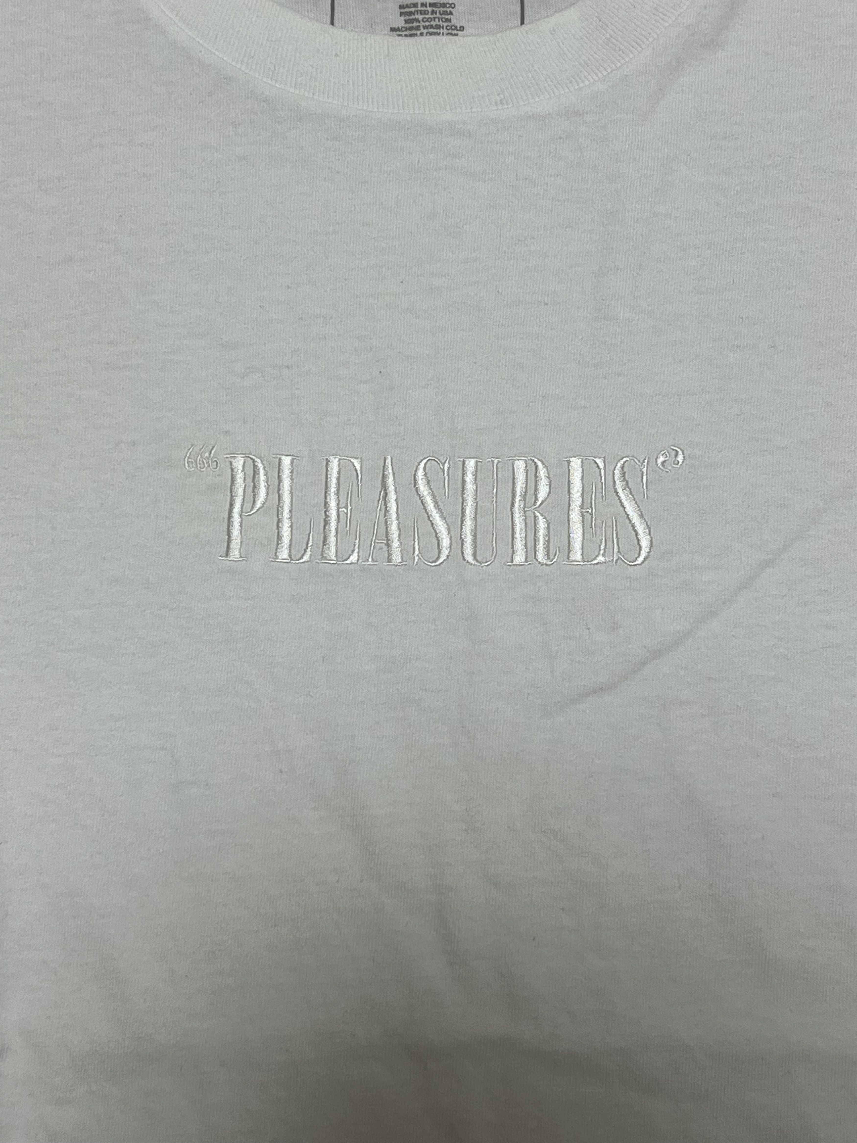 Pleasures 💚 Pleasures Embroidered Core Logo White Tee Medium Size US M / EU 48-50 / 2 - 3 Thumbnail