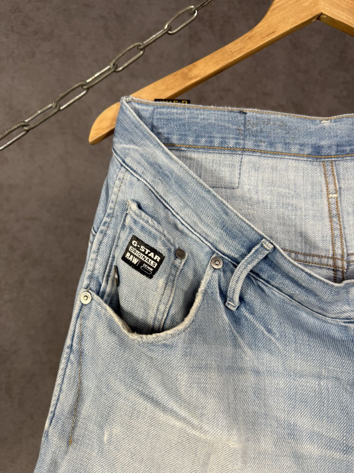 G-Star G Star Raw designer distressed asymmetric jeans Size US 34 / EU 50 - 4 Thumbnail
