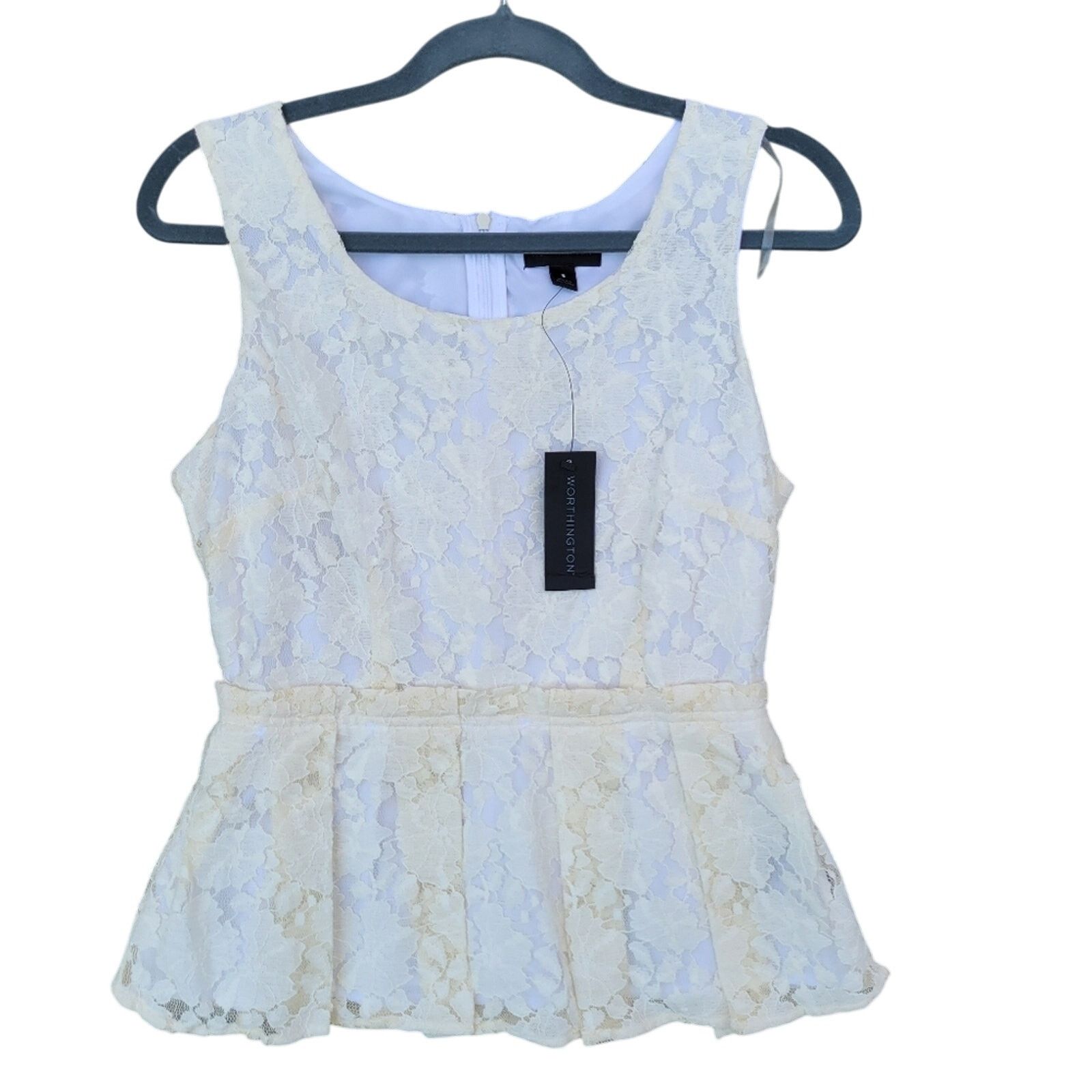 Worthington New Worthington Womens Small Floral Zip Sleeveless Blouse Size S / US 4 / IT 40 - 1 Thumbnail