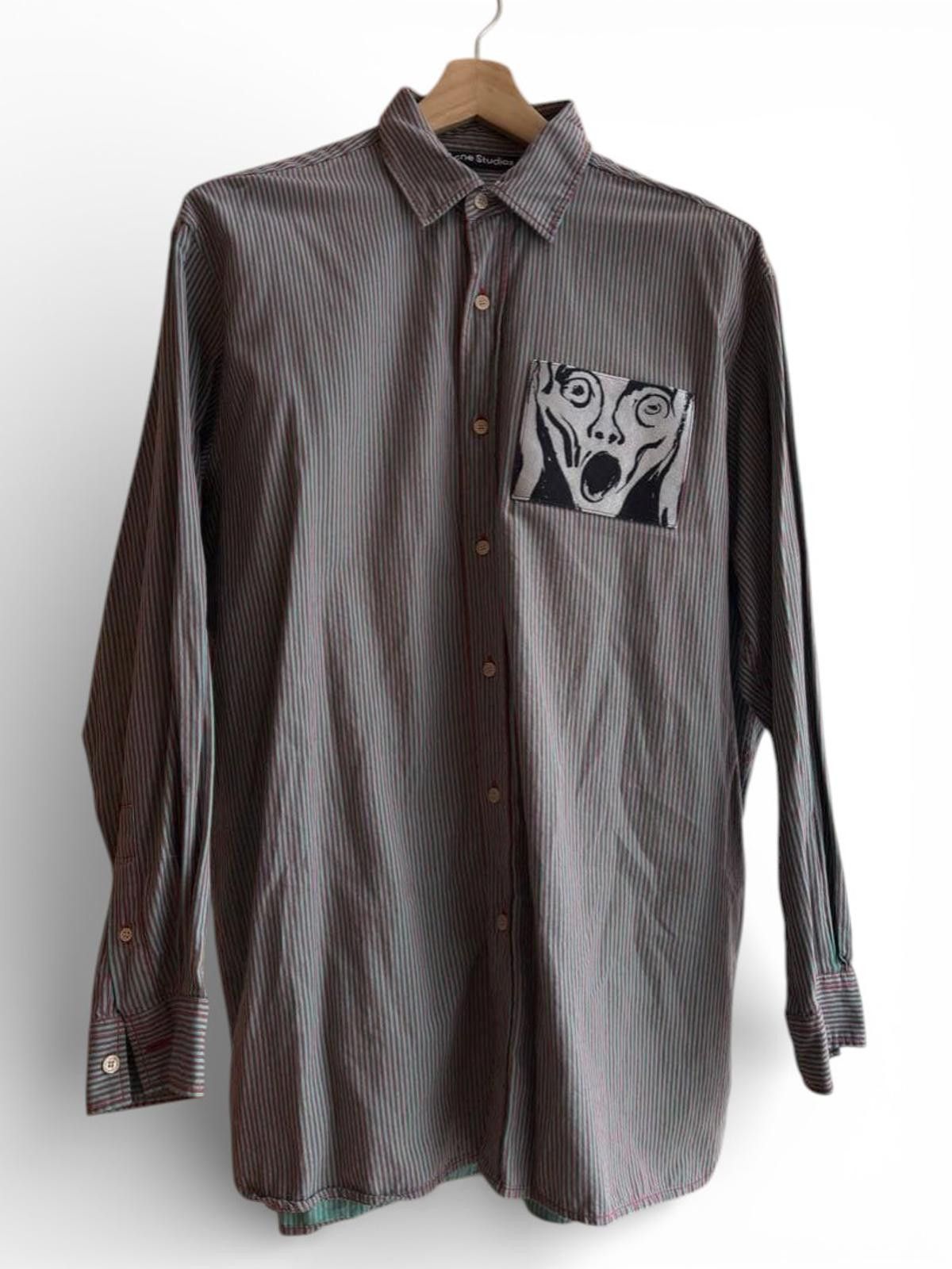 Acne Studios Acne Studios - Men's Striped Long Sleeve Shirt with Artistic Size US M / EU 48-50 / 2 - 2 Thumbnail