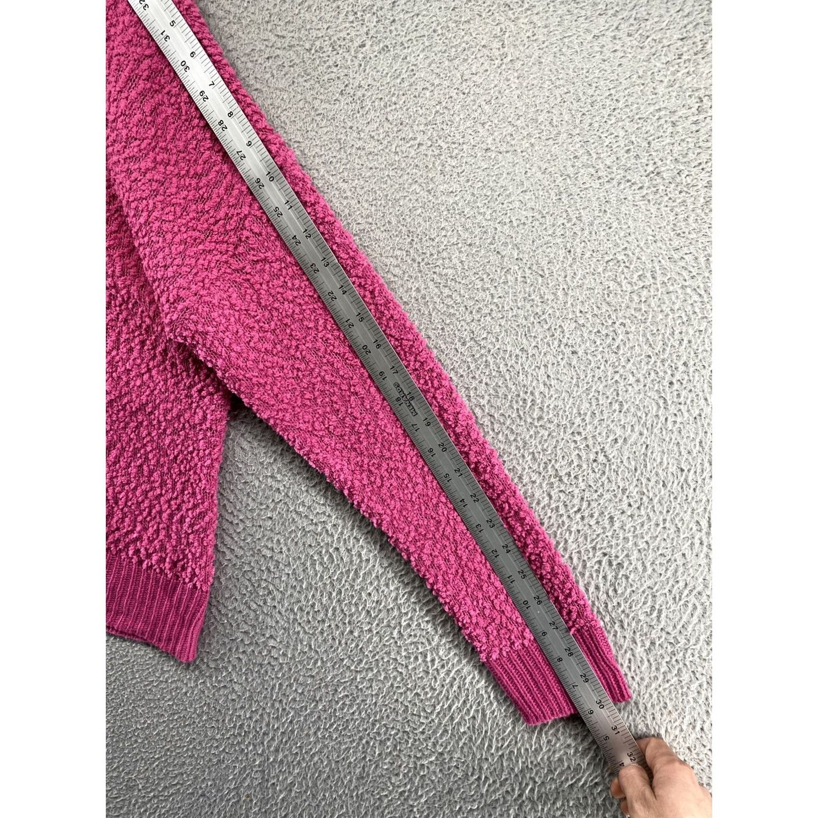 Vintage Maurices Hoodie Sweater Pink Women's L Knit Long Sleeve V-Neck Pullover Casual Size L / US 10 / IT 46 - 6 Thumbnail